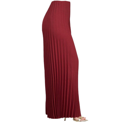 Pantalon à jambe large Pli de couleur unie