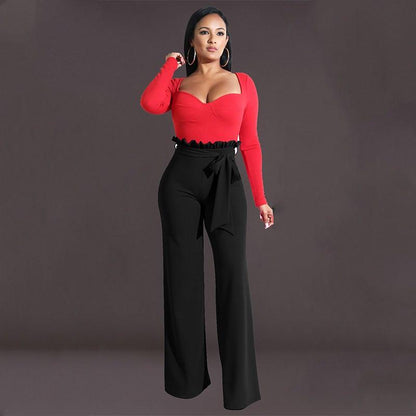 Pantalon décontracté à ceinture à glissière et à lisière