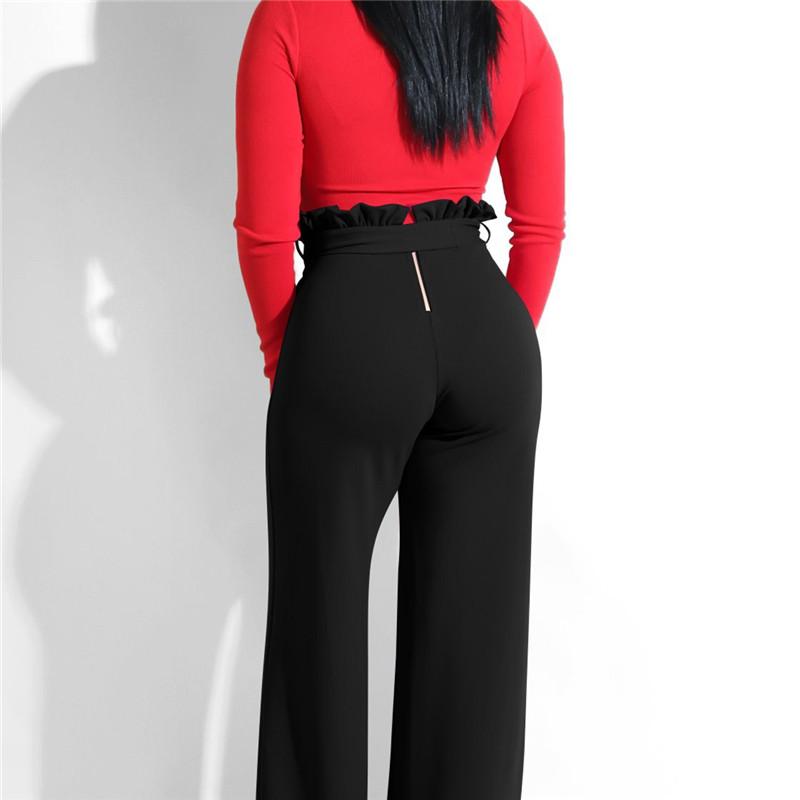 Pantalon décontracté à ceinture à glissière et à lisière