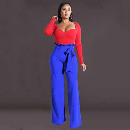 Pantalon décontracté à ceinture à glissière et à lisière