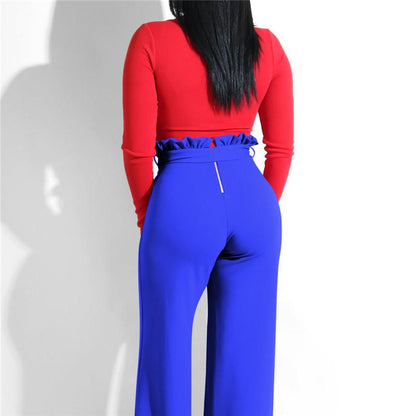 Pantalon décontracté à ceinture à glissière et à lisière