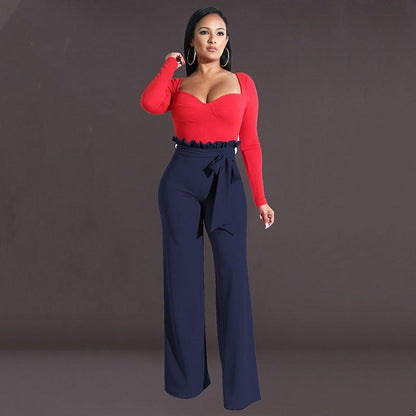 Pantalon décontracté à ceinture à glissière et à lisière