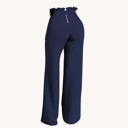 Pantalon décontracté à ceinture à glissière et à lisière