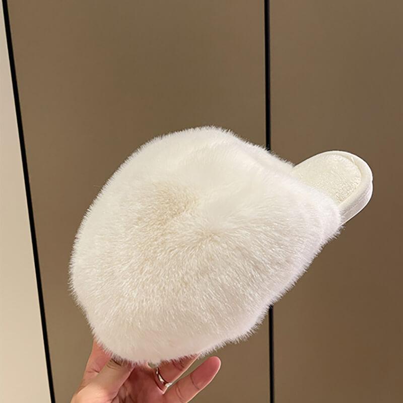 Pantoufles Peluche Mode Couleur Unie