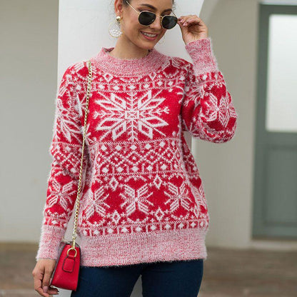 Pull décontracté à motif de flocon de neige de Noël