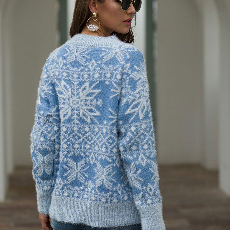 Pull décontracté à motif de flocon de neige de Noël