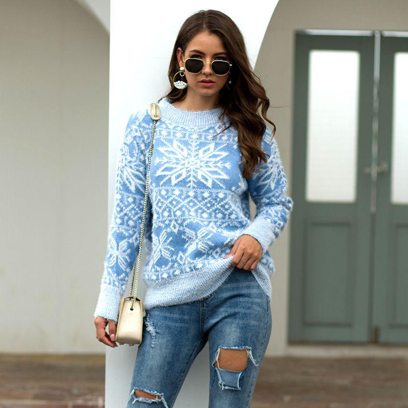 Pull décontracté à motif de flocon de neige de Noël