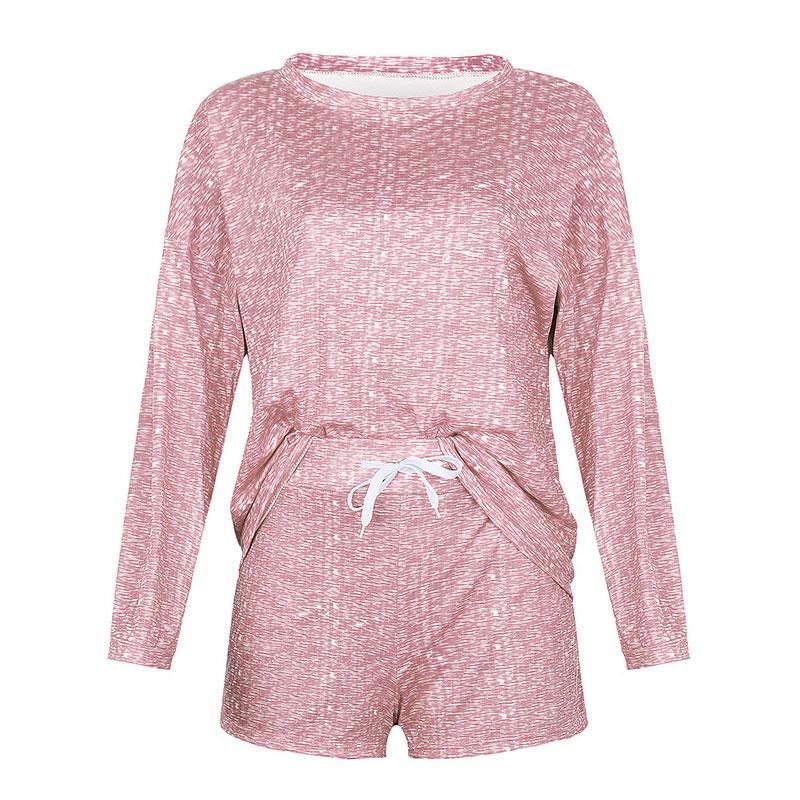 Pyjamas Graphic Print Tee à manches longues et shorts Pyjamas