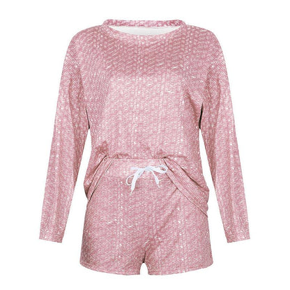 Pyjamas Graphic Print Tee à manches longues et shorts Pyjamas