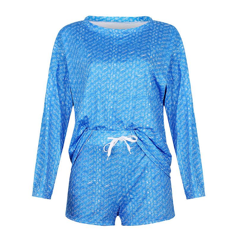 Pyjamas Graphic Print Tee à manches longues et shorts Pyjamas