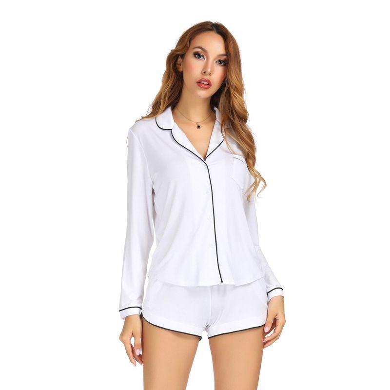 Revers Collier Manches Longues Pyjama