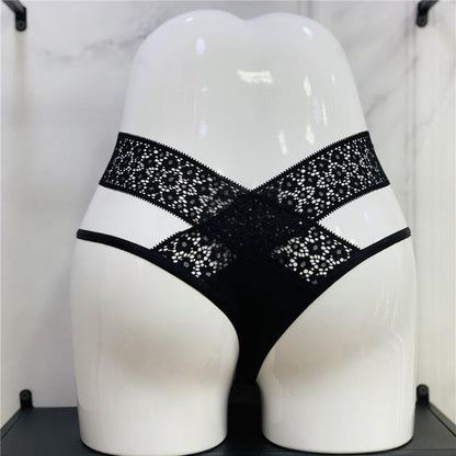 Solid Color Lace Patchwork Panties