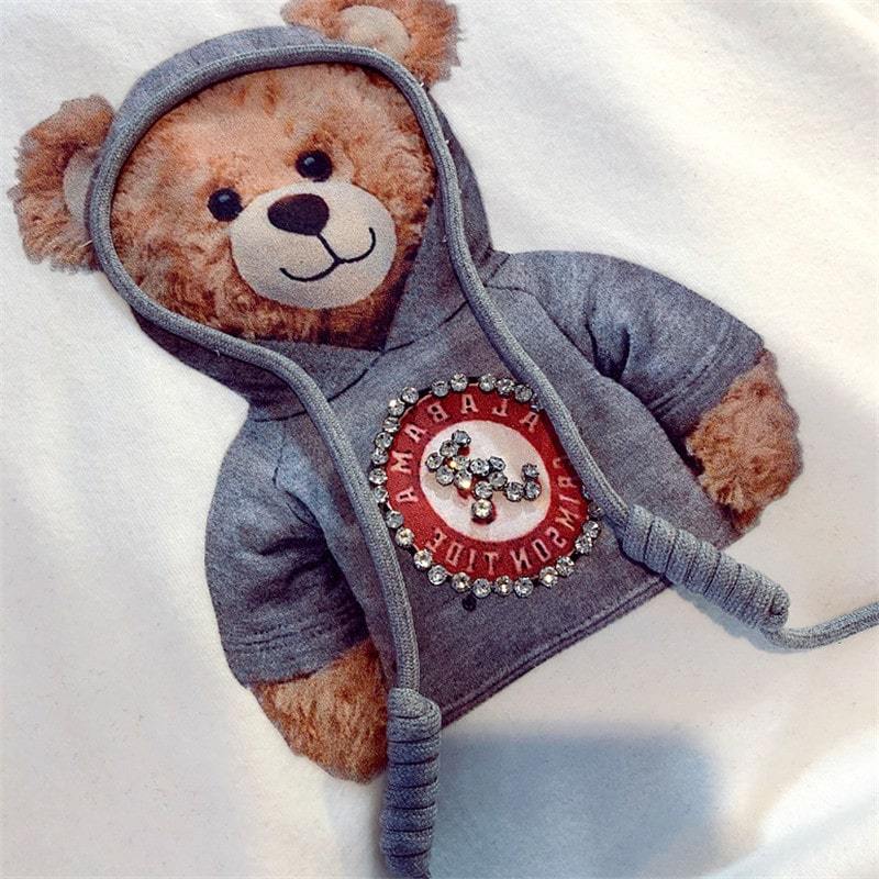 T-shirt Mignon Ours Imprimé Manches Courtes