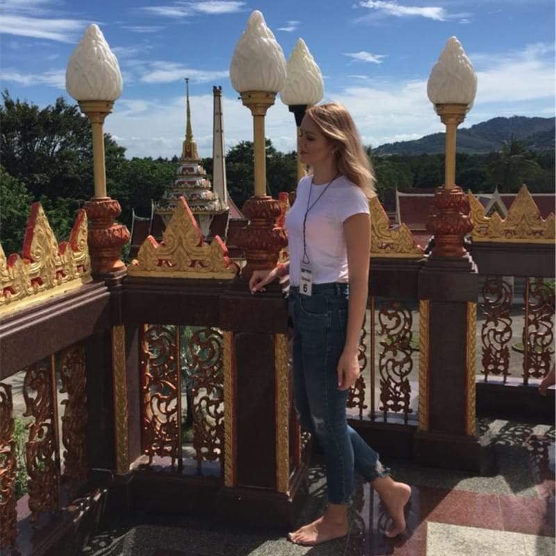 U-shirt décontracté de couleur unie à col rond