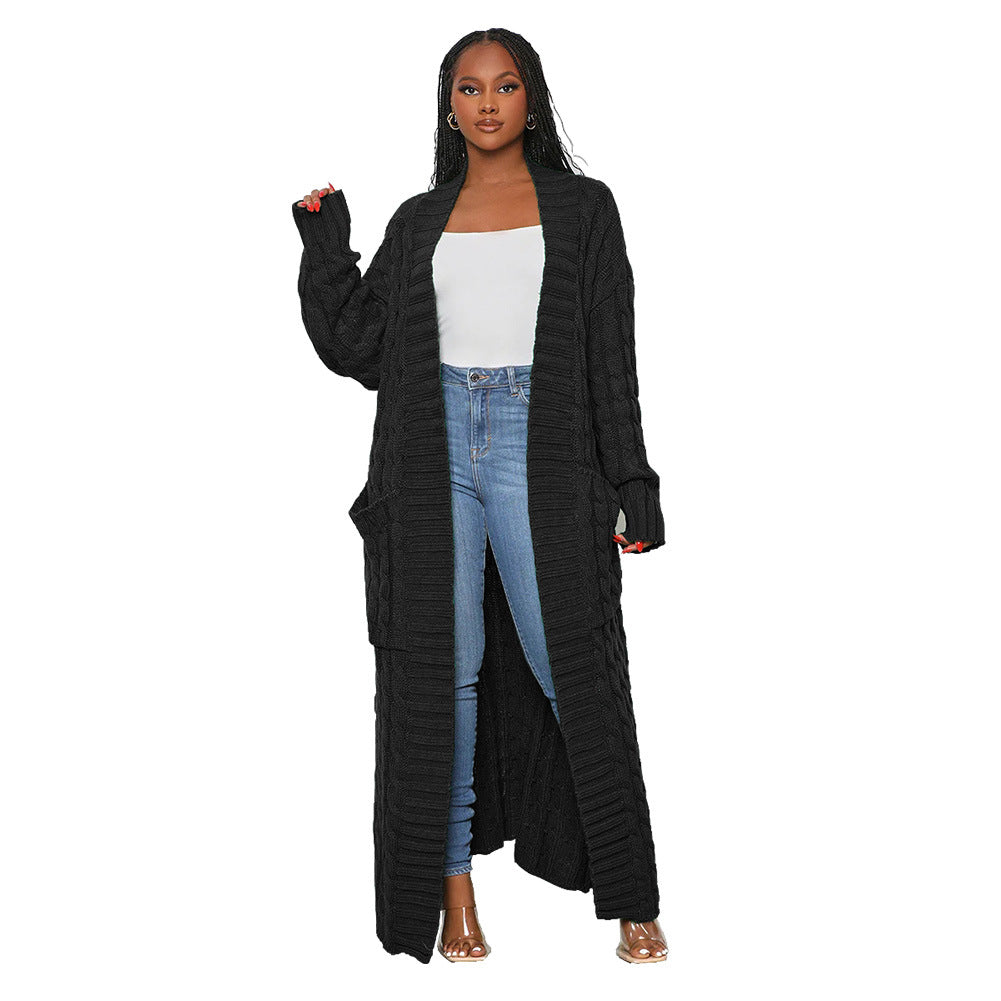 Long manteau cardigan tricoté manches longues spécial automne hiver - Chic&Shines