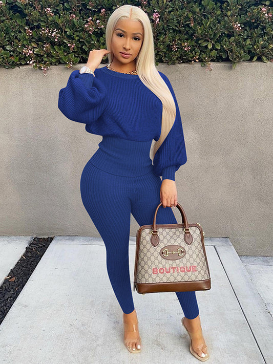 Ensemble pull manches longues  gaine extensible et son legging assorti - Chic&Shines