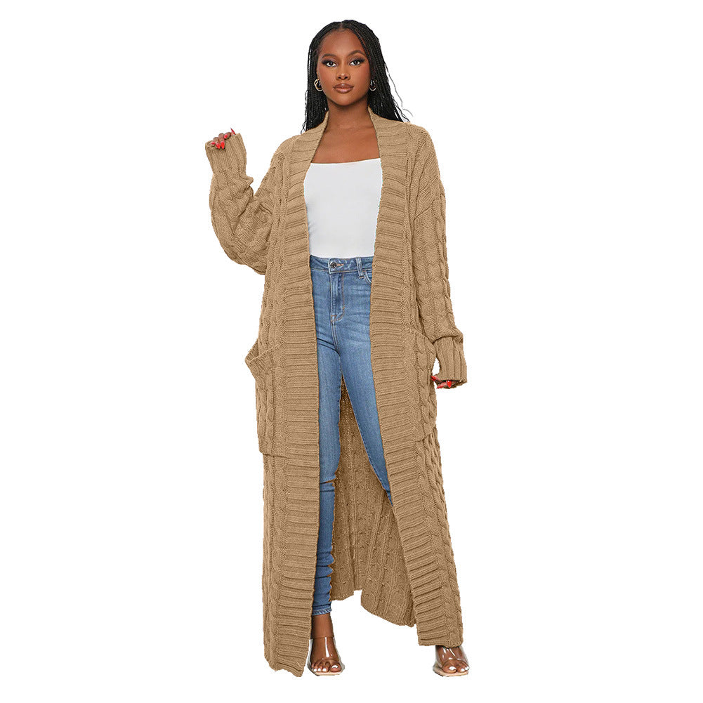 Long manteau cardigan tricoté manches longues spécial automne hiver - Chic&Shines