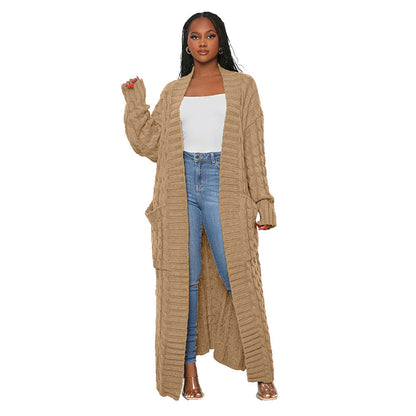 Long manteau cardigan tricoté manches longues spécial automne hiver - Chic&Shines