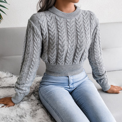 Pull tricot manches longues col rond - Chic&Shines