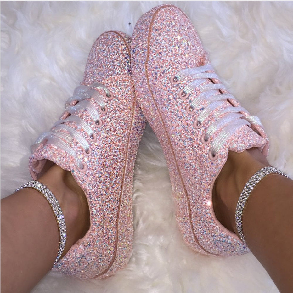Baskets à lacets créatives à paillettes - Chic&Shines