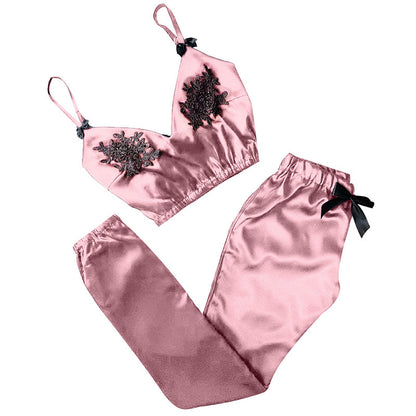 Ensemble pyjamas haut camisole et pantalon en satin - Chic&Shines