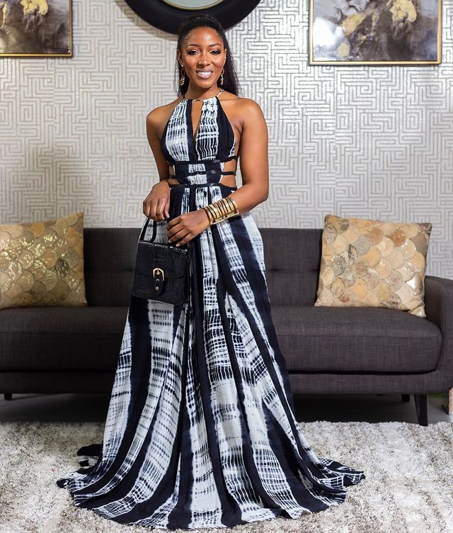 Robe longue tie dye licou dos nu - Chic&Shines