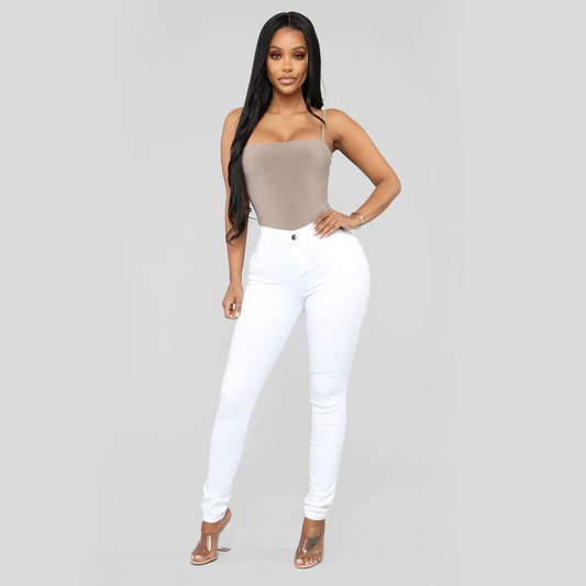 Jeans slim taille haute décontracté - Chic&Shines