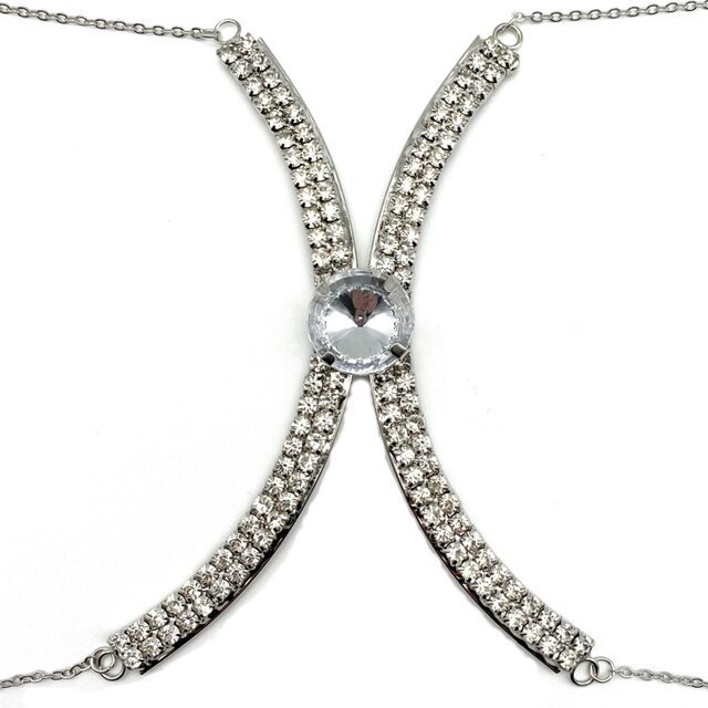 Chaîne de corps plein cœur en strass et diamant - Chic&Shines