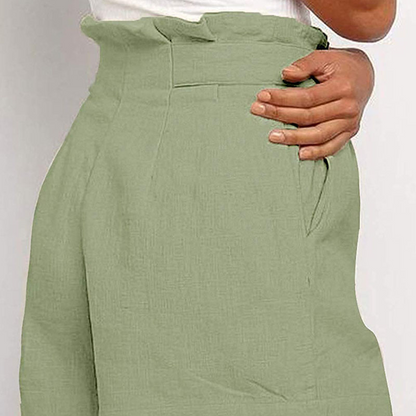 Short court taille haute à bouton avec poches - Chic&Shines