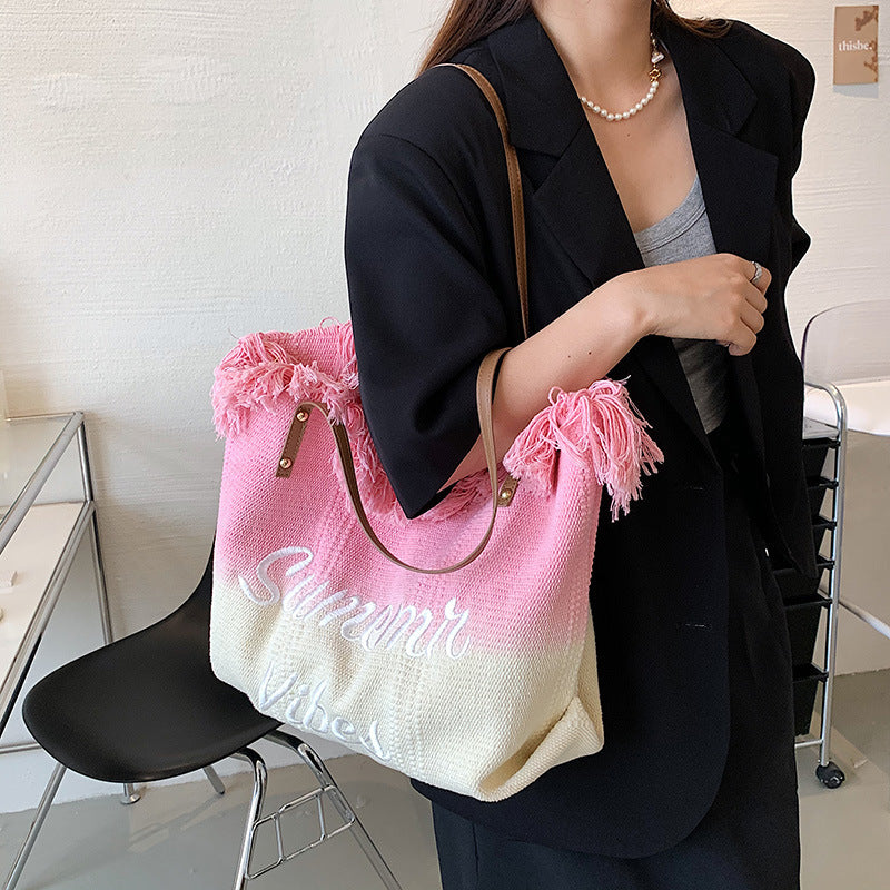 Sac À Bandoulière Lettre Tissée dégradé - Chic&Shines