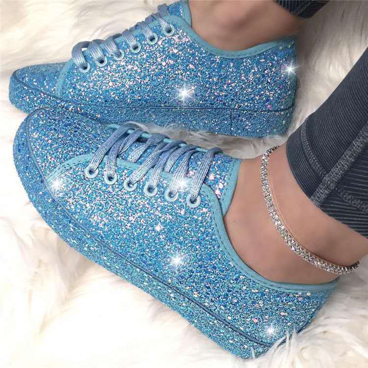 Baskets à lacets créatives à paillettes - Chic&Shines