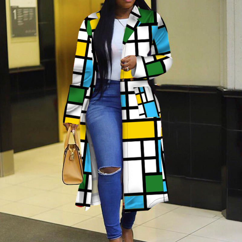 Veste à carreaux imprimé double boutonnage - Chic&Shines