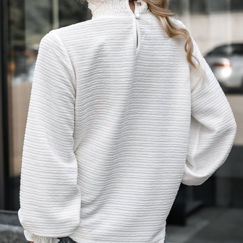 Chemisier à manches longues à volants col haut - Chic&Shines