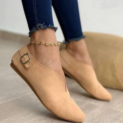 Chaussure plate dessus en V boucle talon - Chic&Shines