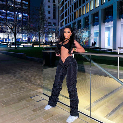 Pantalon plissé taille haute - Chic&Shines