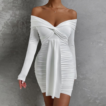 Robe courte bustier manches longues plissée - Chic&Shines