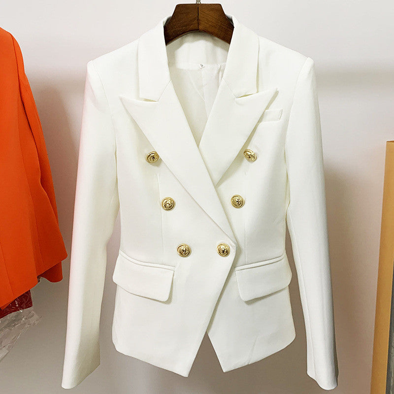 Blazer double boutonnage col à revers manches longues - Chic&Shines