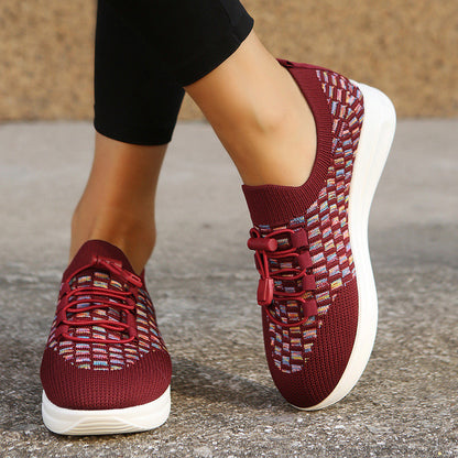 Basket compensée respirante en tricot décontractée - Chic&Shines