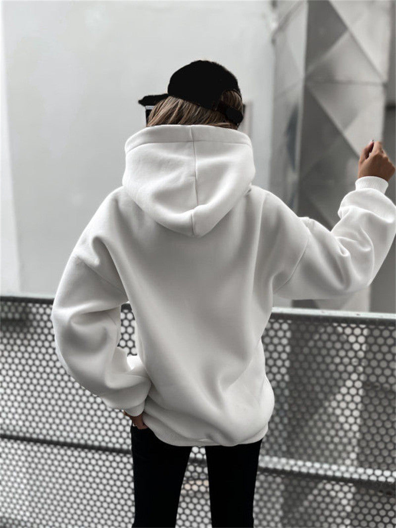 Pull à capuche sans poche imprimé lettre A - Chic&Shines