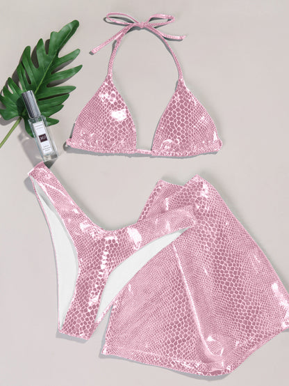 Maillot de bain 3 pièces bikini imprimé serpent - Chic&Shines