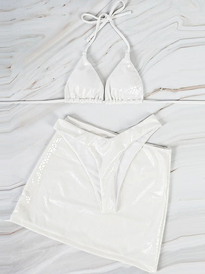 Maillot de bain 3 pièces bikini imprimé serpent - Chic&Shines