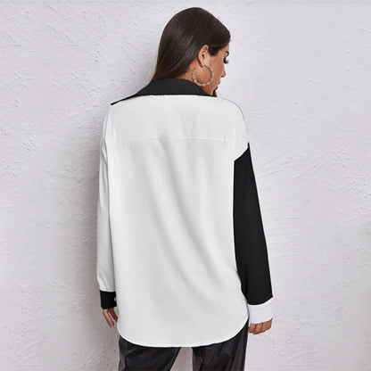 Chemise manches longues bicolore décontracté - Chic&Shines