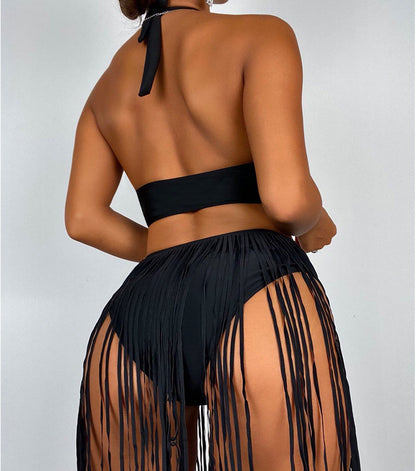 Maillot de bain une pièce jupe tassel - Chic&Shines