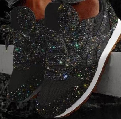 Baskets à plateforme avec paillettes et strass - Chic&Shines