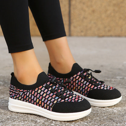 Basket compensée respirante en tricot décontractée - Chic&Shines