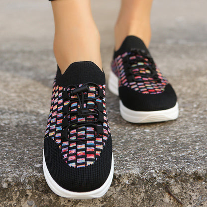 Basket compensée respirante en tricot décontractée - Chic&Shines