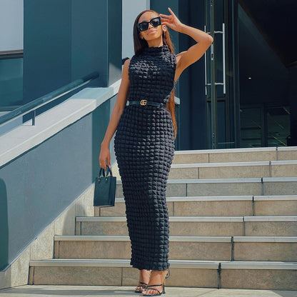 Robe longue demi col roulé sans manches - Chic&Shines