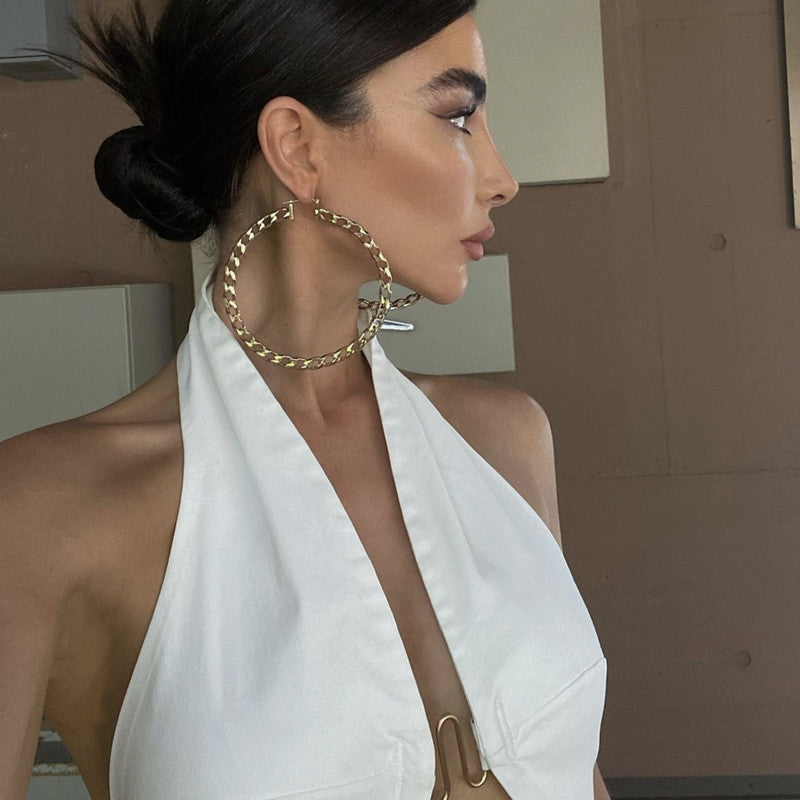 Débardeur licou décoration poitrine à crochet - Chic&Shines