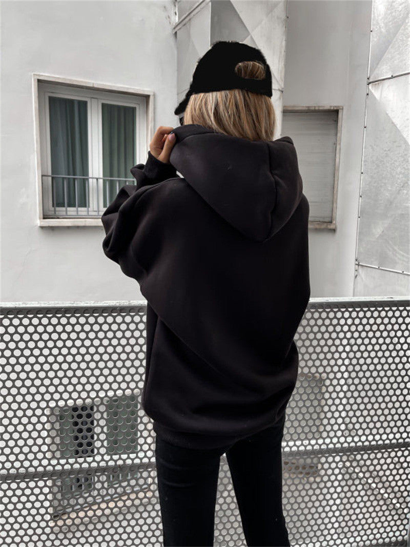 Pull à capuche sans poche imprimé lettre A - Chic&Shines