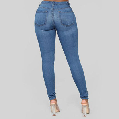 Jeans slim taille haute décontracté - Chic&Shines